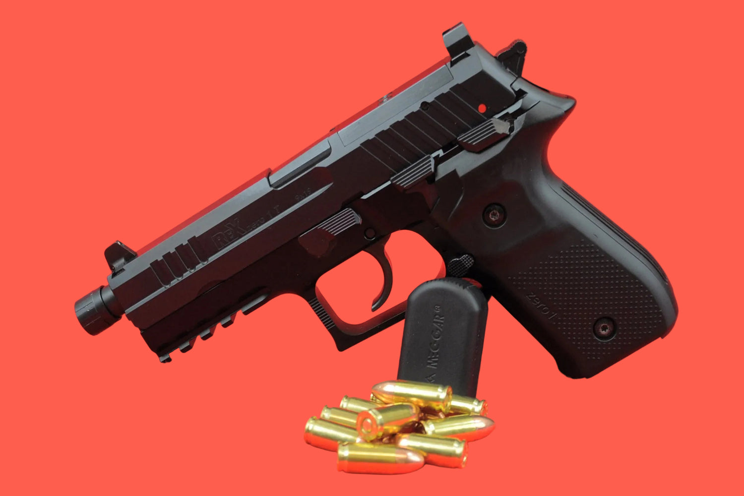 Halbautomatische Pistole Arex Rex Zero 1T 9mm Luger gebraucht - Seitenansicht/Draufsicht