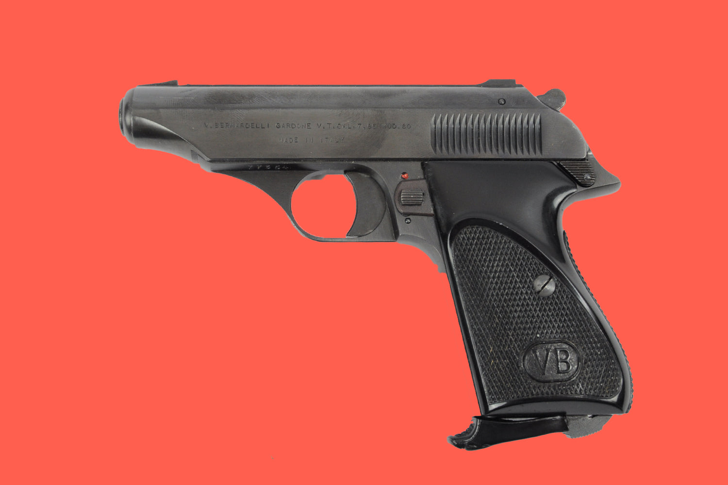 Halbautomatische Pistole Bernadelli Kaliber 7,65 Browning Ansicht links