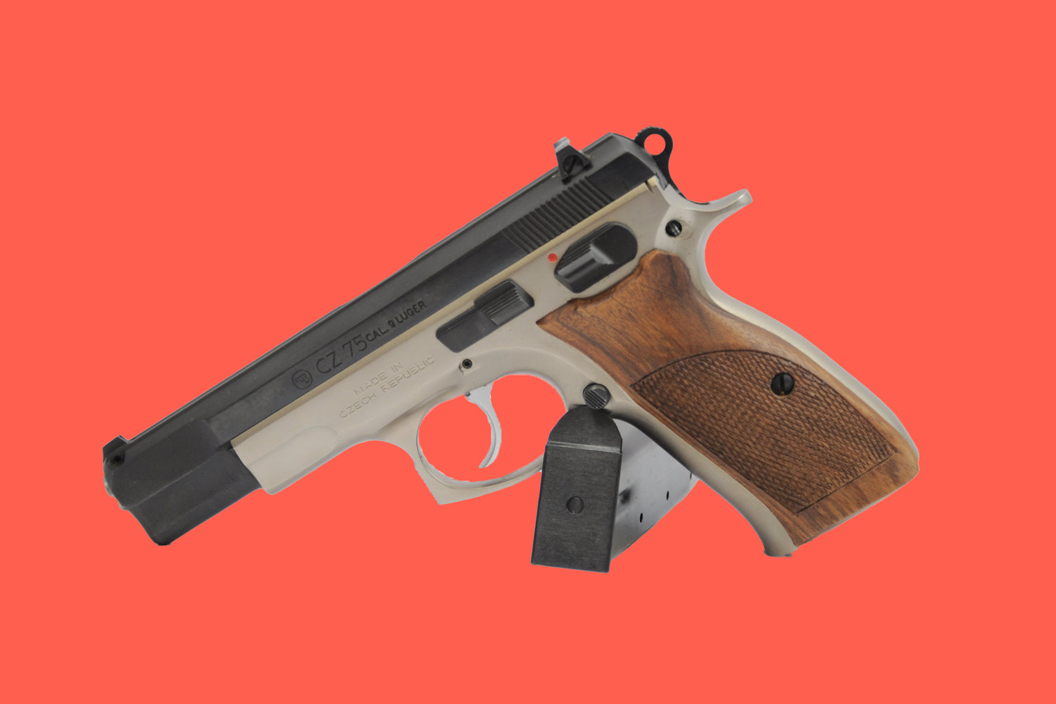 Halbautomatische Pistole CZ 75 Bicolor 9mmLuger Ansicht - Seite