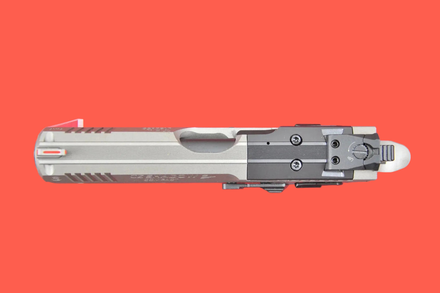 Halbautomatische Pistole CZ Shadow 2 Compact Titan Silver OR 9mm Luger - Seitenansicht/Draufsicht