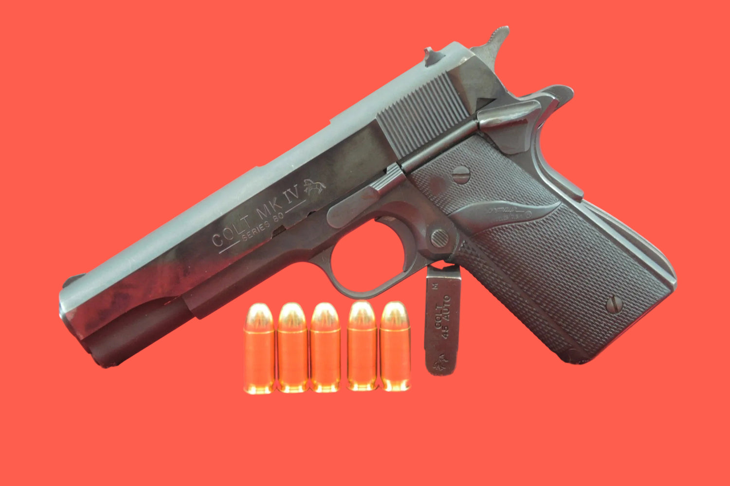 Halbautomatische Pistole Colt MK IV Mod. 80 .45 ACP gebraucht - Seitenansicht Seite