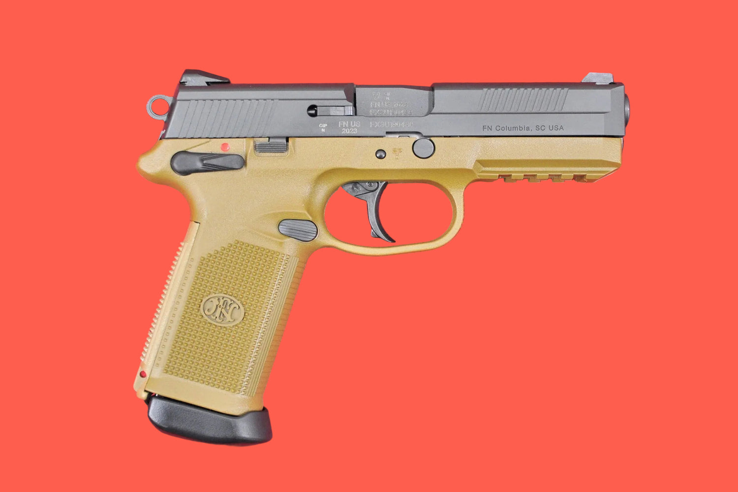 Halbautomatische Pistole FN FNX-45 FDE .45 Auto - Seitenansicht rechts