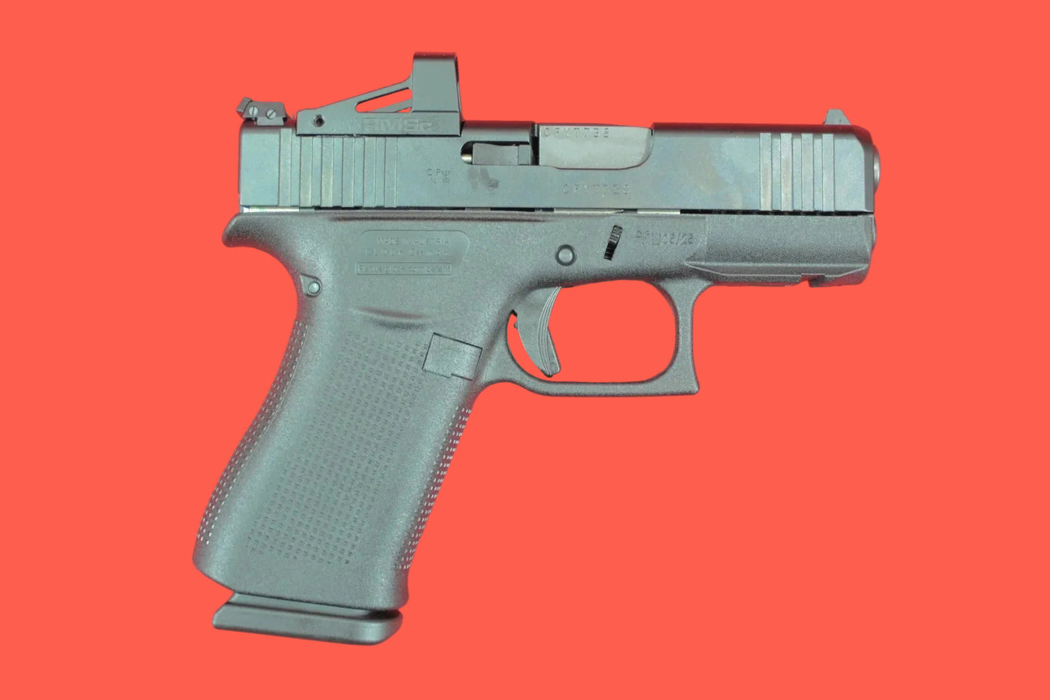 Halbautomatische Pistole Glock 43x inkl. RMS Shield Sight 9mm Luger - Seitenansicht rechts