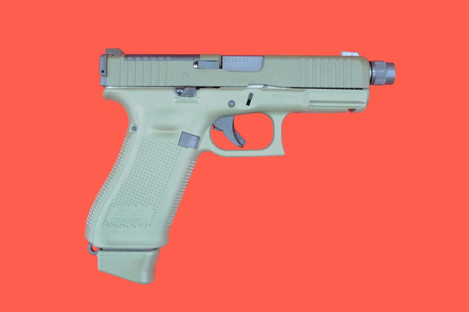 Halbautomatische Pistole Glock 45 M.O.S. Hunter Edition Natogrün 9mm Luger - Seitenansicht rechts