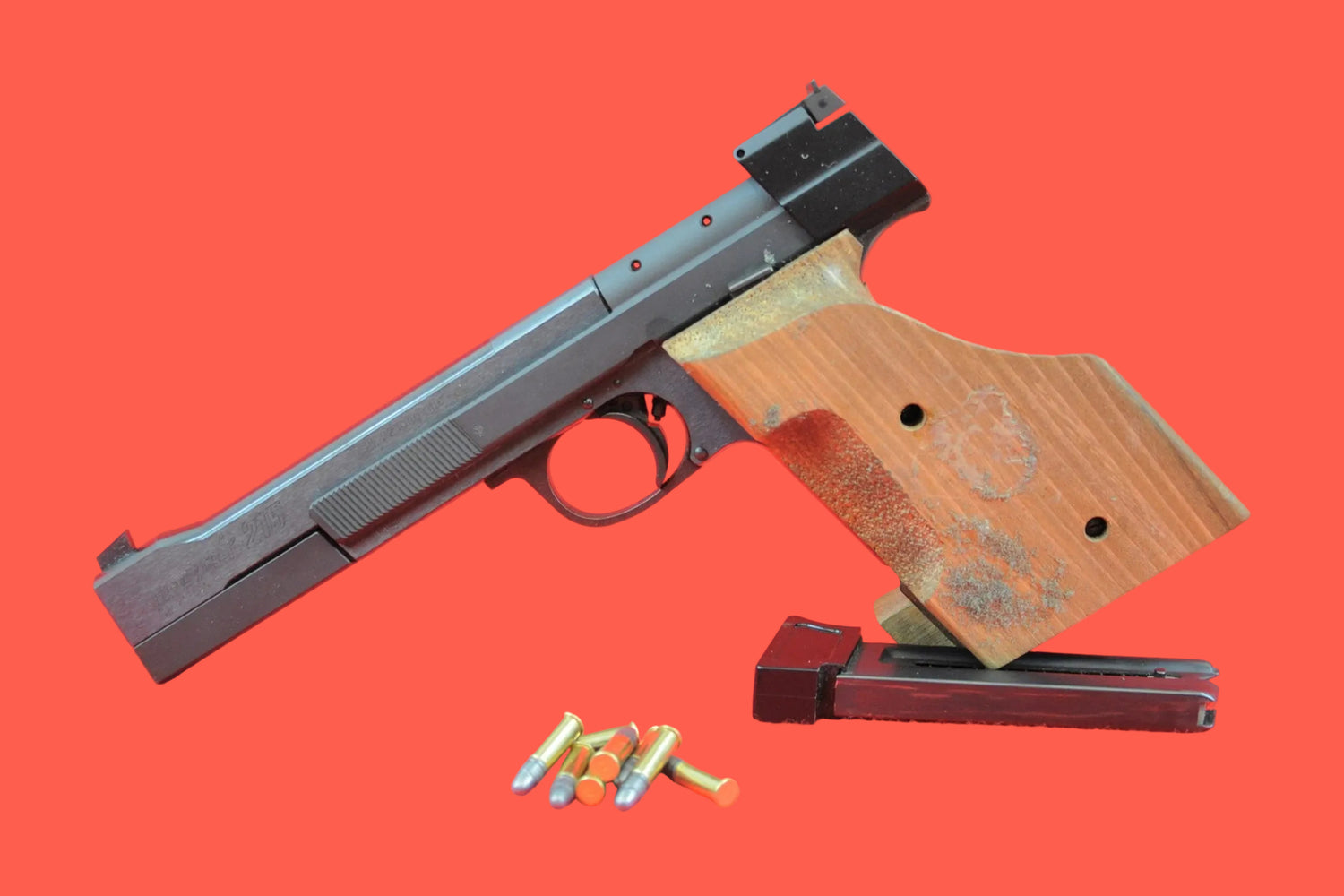 Halbautomatische Pistole Hämmerli 215 .22 LR gebraucht - Seitenansicht/Draufsicht