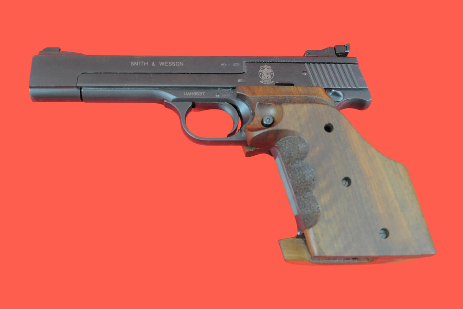 Halbautomatische Pistole Smith & Wesson Mod. 41 .22 LR gebraucht - Seitenansicht links