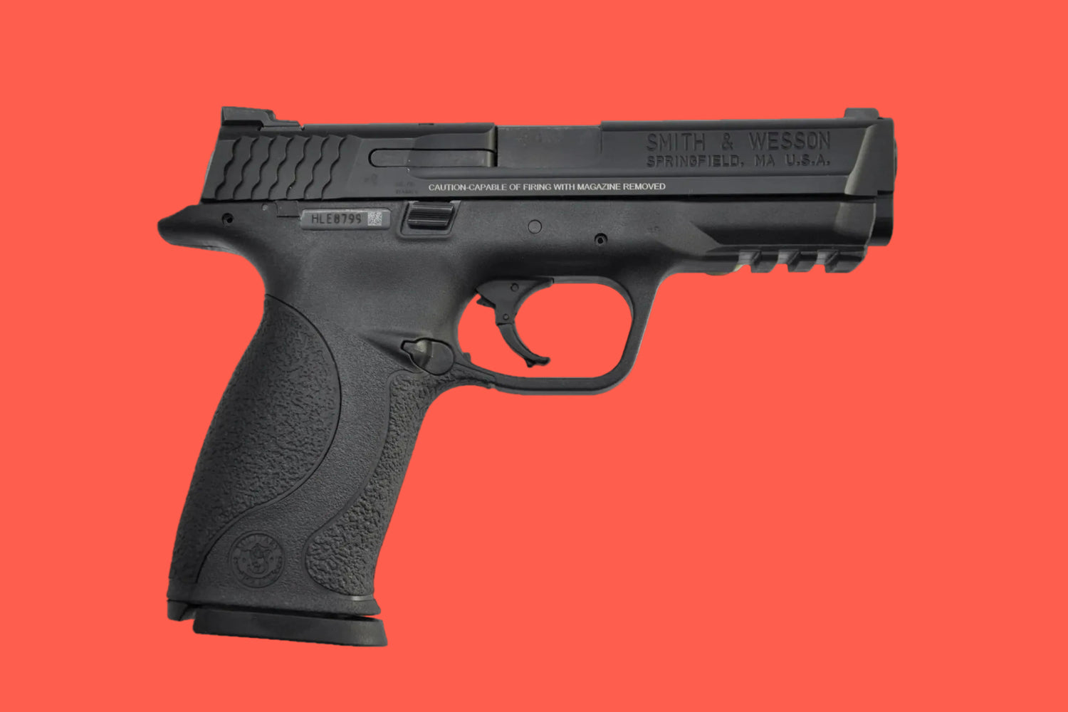 Halbautomatische Pistole Smith & Wesson Mod. M&P9 9mm Luger - Seitenansicht/Draufsicht