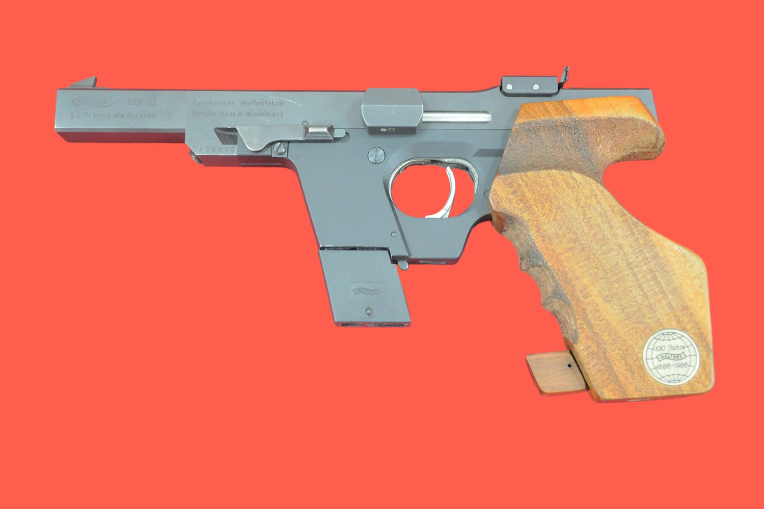 Halbautomatische Pistole Walther GSP .22 LR gebraucht - Seitenansicht links