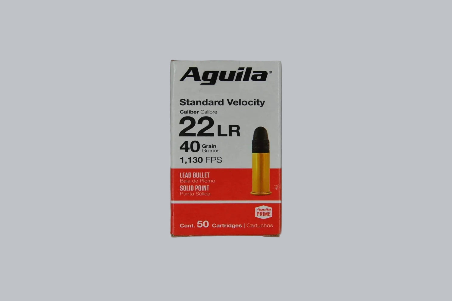 Munition Aguila Standard Velocity SP .22 lr 40gr Munition, 2,6g/40gr Geschossgewicht, 50 Patronen Inhalt.