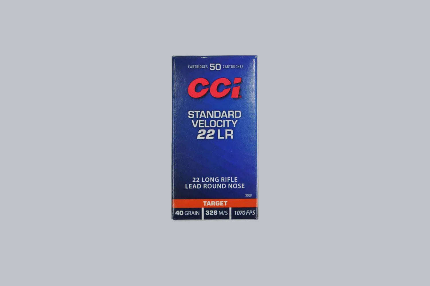 Munition CCI Standard Velocity .22 lr Munition, 2,6g/40gr Geschossgewicht, 50 Patronen Inhalt.