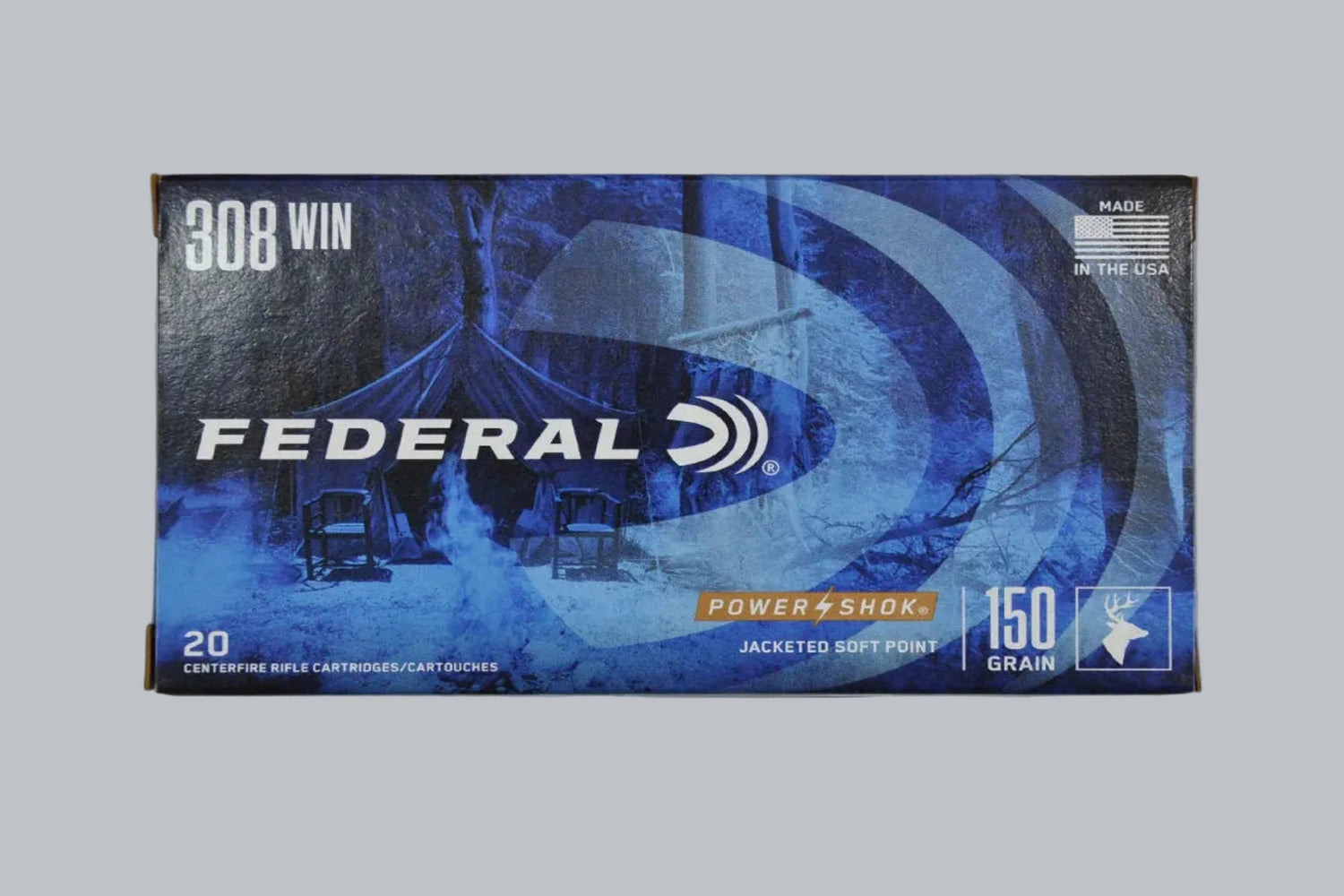 Munition Federal SP P-Shok .308 Win. 150gr Munition, 9,7g/150gr Geschossgewicht, 20 Patronen Inhalt.