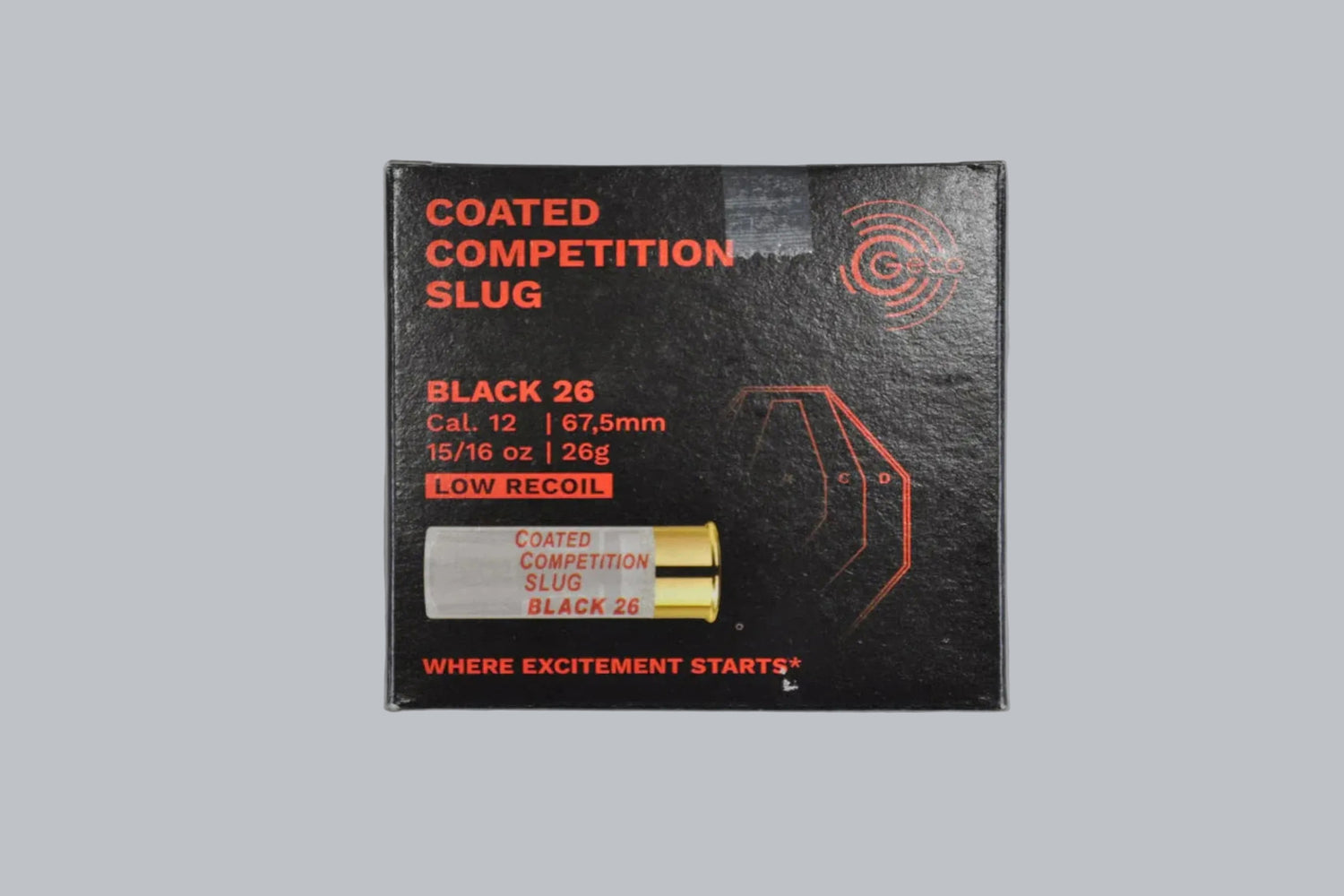 Munition Geco CCS Black 26 12/67,5 *200 Stück* Munition, 26,0g/402gr Geschossgewicht, 200 Patronen Inhalt.