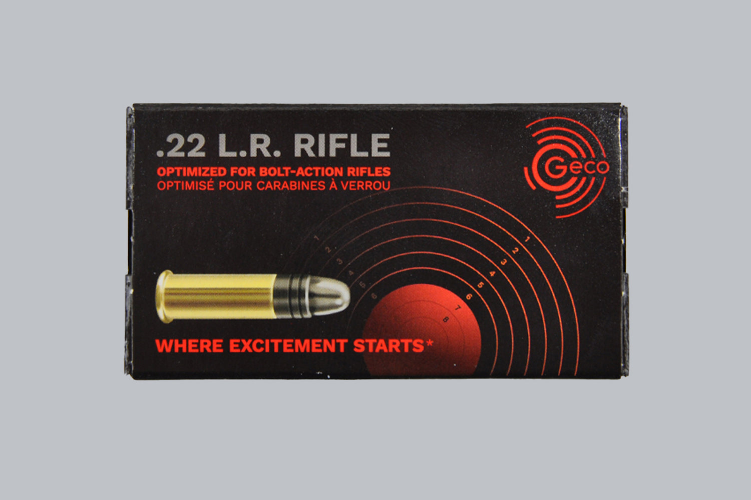 Munition Geco Rifle .22 lr 40gr Munition, 2,6g/40gr Geschossgewicht, 50 Patronen Inhalt.