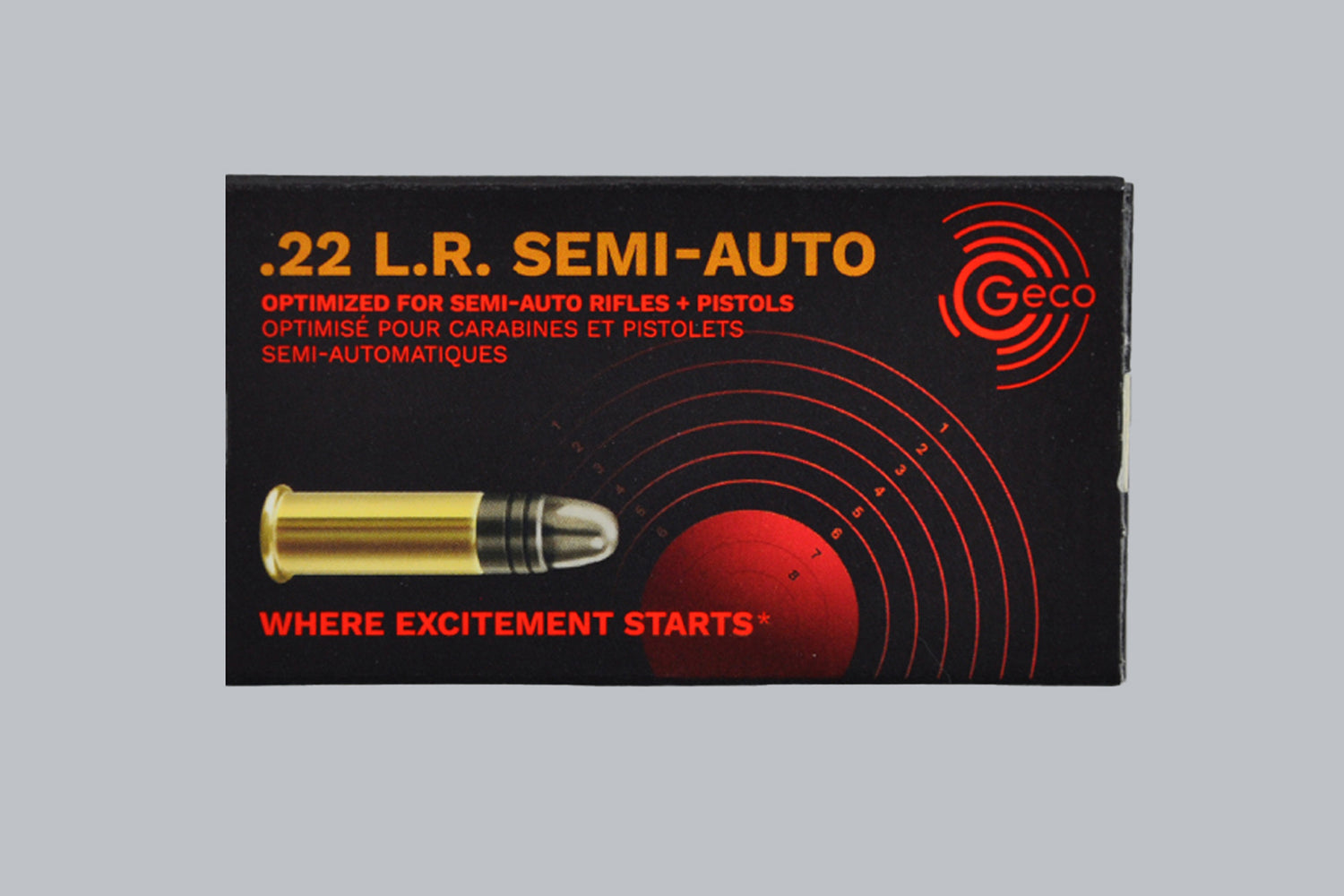 Munition Geco Semi Auto .22 lr Munition, 2,6g/40gr Geschossgewicht, 50 Patronen Inhalt.