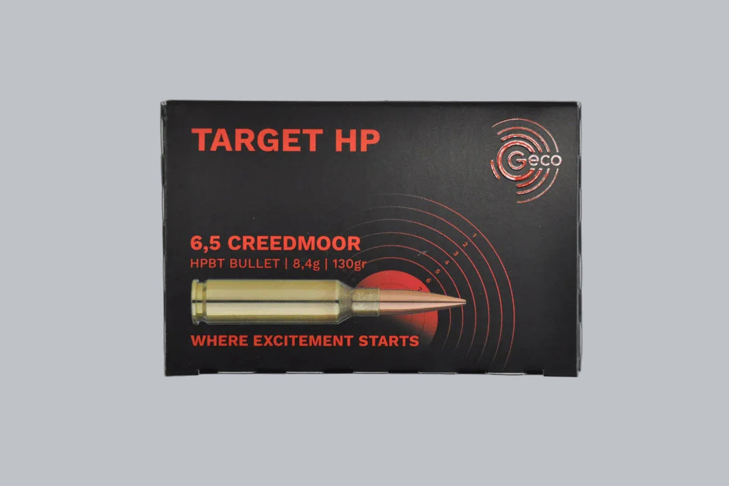 Munition Geco Target HP 6,5 Creedmoor 130gr Munition, 8,4g/130gr Geschossgewicht, 50 Patronen Inhalt.