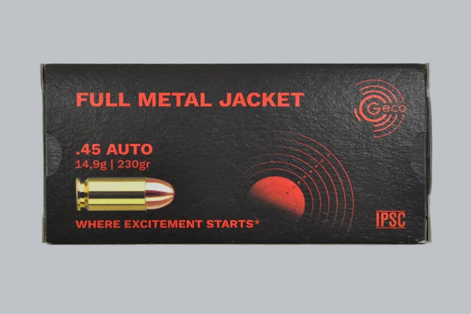 Munition Geco VMR .45 Auto 230gr *1000 Stück* Munition, 14,9g/230gr Geschossgewicht, 1000 Patronen Inhalt.