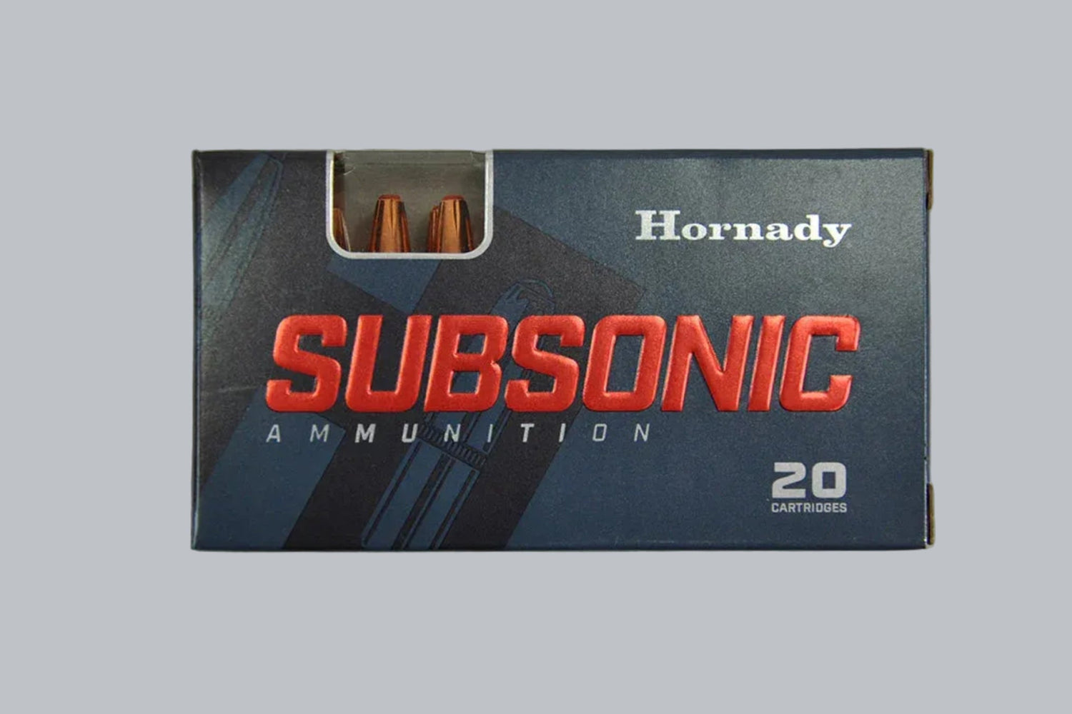 Munition Hornady Subsonic SUB-X .300 Blackout 190gr Munition, 12,3g/190gr Geschossgewicht, 20 Patronen Inhalt.