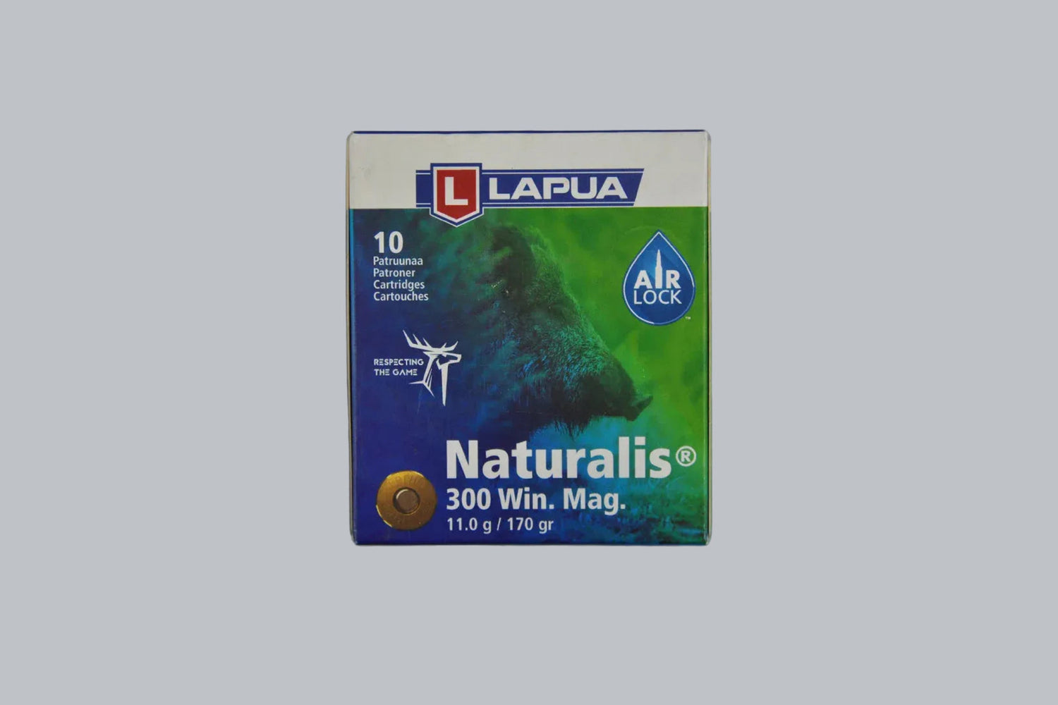 Munition Lapua Naturalis .300 Win. Mag. 170gr Munition, 11,0g/170gr Geschossgewicht, 10 Patronen Inhalt.