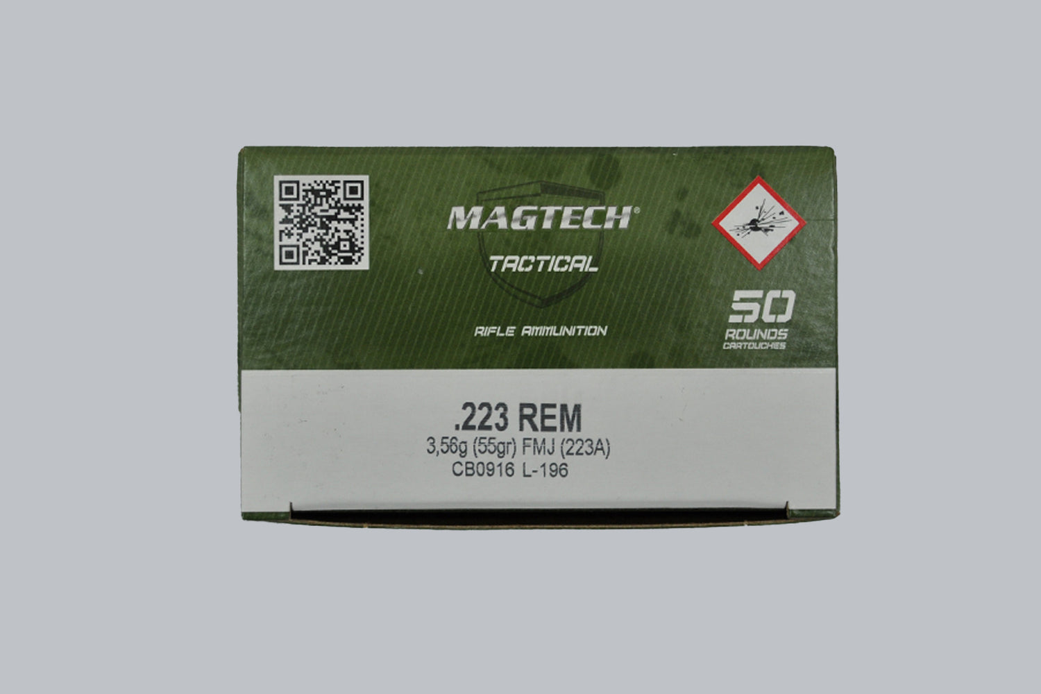 Munition Magtech FMJ .223 Rem, 3,6g/55gr Geschossgewicht, 1000 Patronen Set.