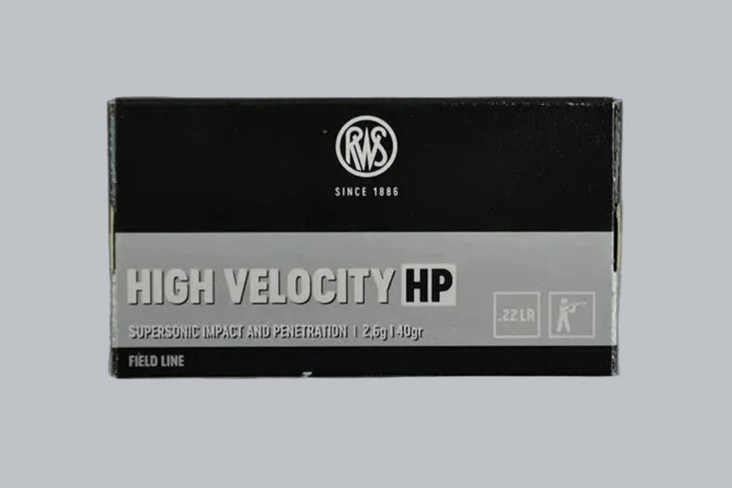 Munition RWS High Velocity HP .22 lr Munition, 2,6g/40gr Geschossgewicht, 50 Patronen Inhalt.