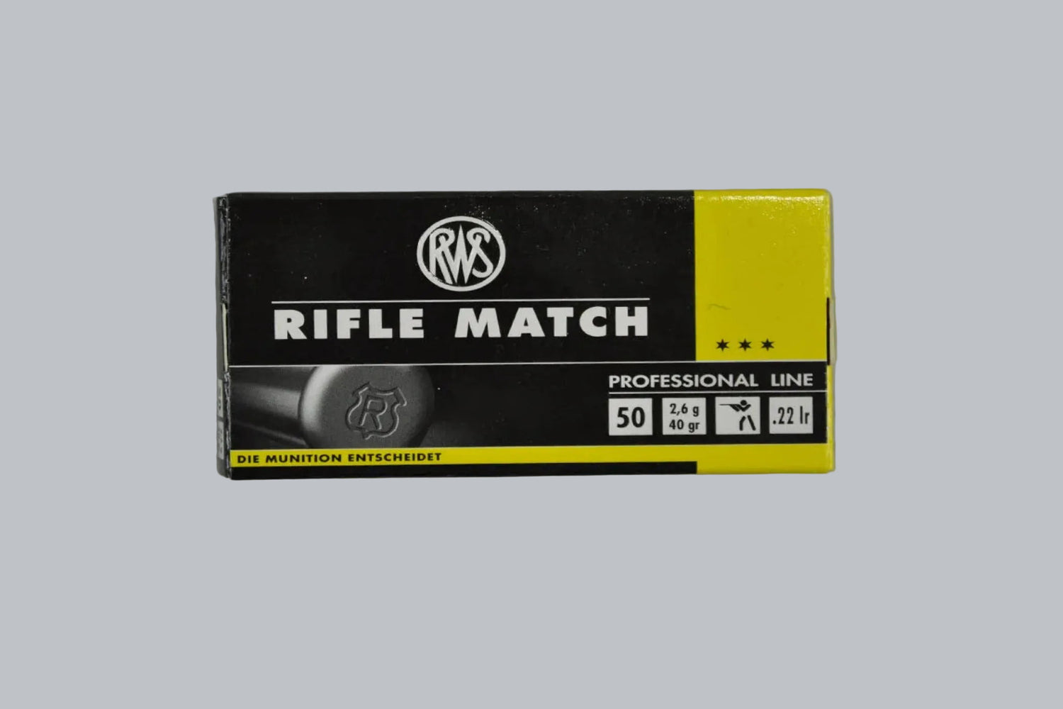 Munition RWS Rifle Match .22 lr *5000 Stück* Munition, 2,6g/40gr Geschossgewicht, 5000 Patronen Inhalt.