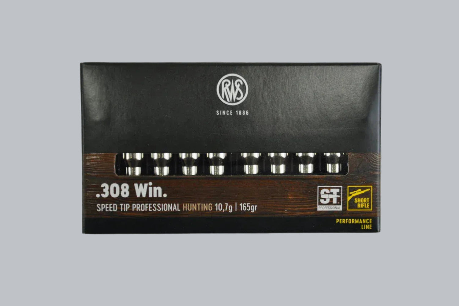 Munition RWS Speed Tip Pro Short Rifle .308 Win. 165gr Munition, 10,7g/165gr Geschossgewicht, 20 Patronen Inhalt.