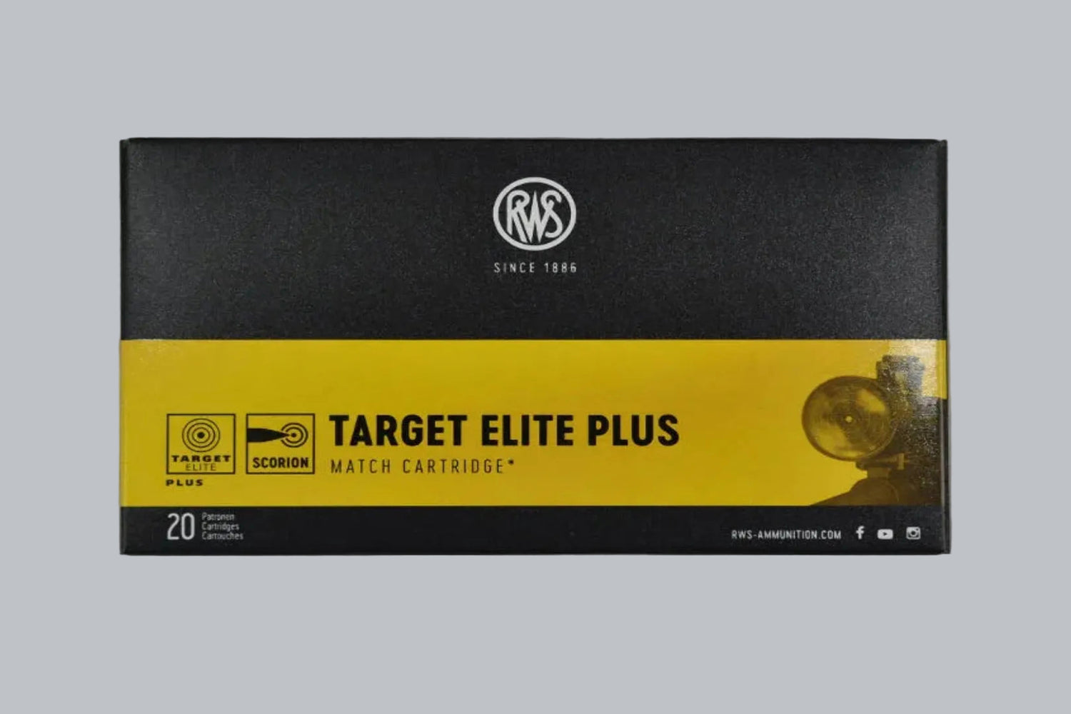 Munition RWS Target Elite Plus .308 Win. 168gr Munition, 10,9g/168gr Geschossgewicht, 20 Patronen Inhalt.
