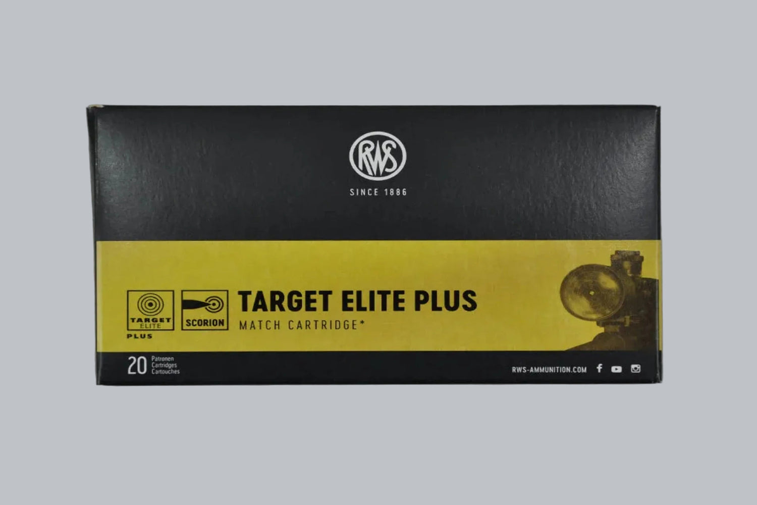 Munition RWS Target Elite Plus 6,5 Creedmoor 143gr Munition, 9,3g/143gr Geschossgewicht, 20 Patronen Inhalt.