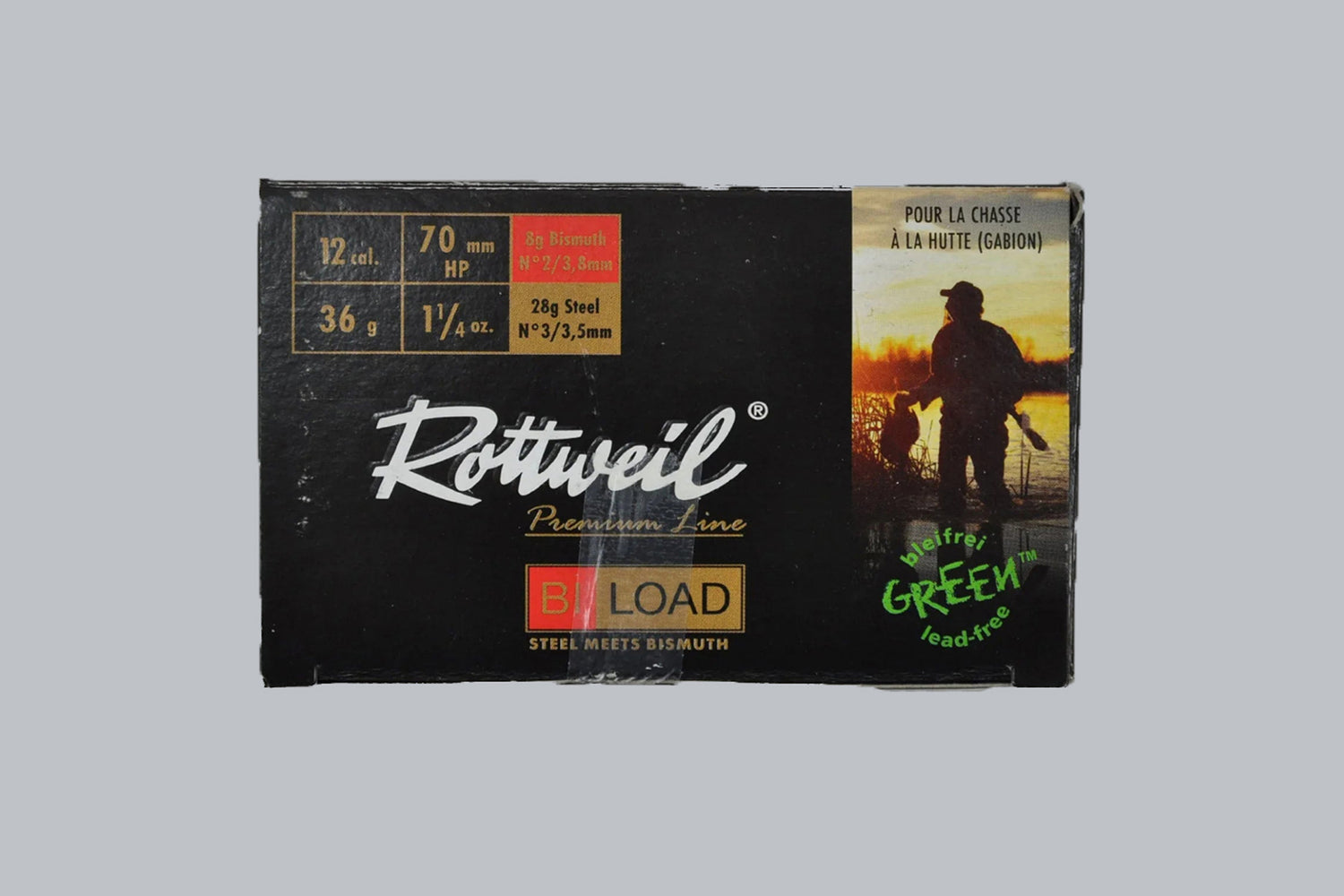 Munition Rottweil Bi-Load HP Magnum 12/70 36g 3,5+3,8mm Munition, 2,3g/36gr Geschossgewicht, 10 Patronen Inhalt.