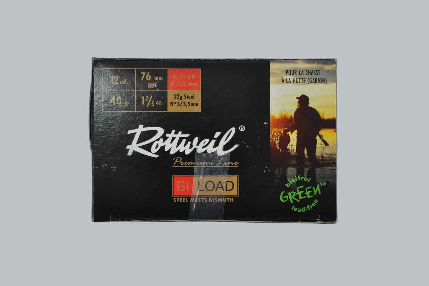 Munition Rottweil Bi-Load HP Magnum 12/76 40g 3,5+3,8mm Munition, 2,6g/40gr Geschossgewicht, 10 Patronen Inhalt.