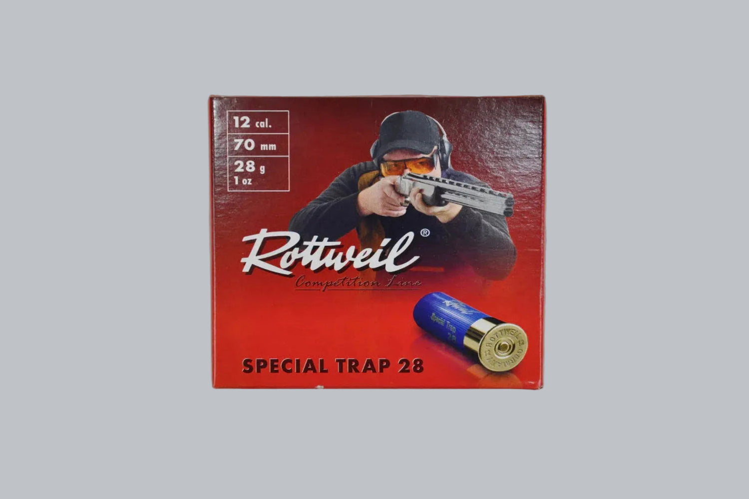 Munition Rottweil Special Trap 28 12/70 2,4mm Munition, 28,0g/432gr Geschossgewicht, 25 Patronen Inhalt.