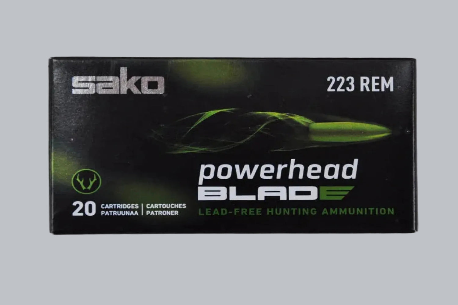 Munition Sako Powerhead Blade .223 Rem. 55gr Munition, 3,6g/55gr Geschossgewicht, 20 Patronen Inhalt.