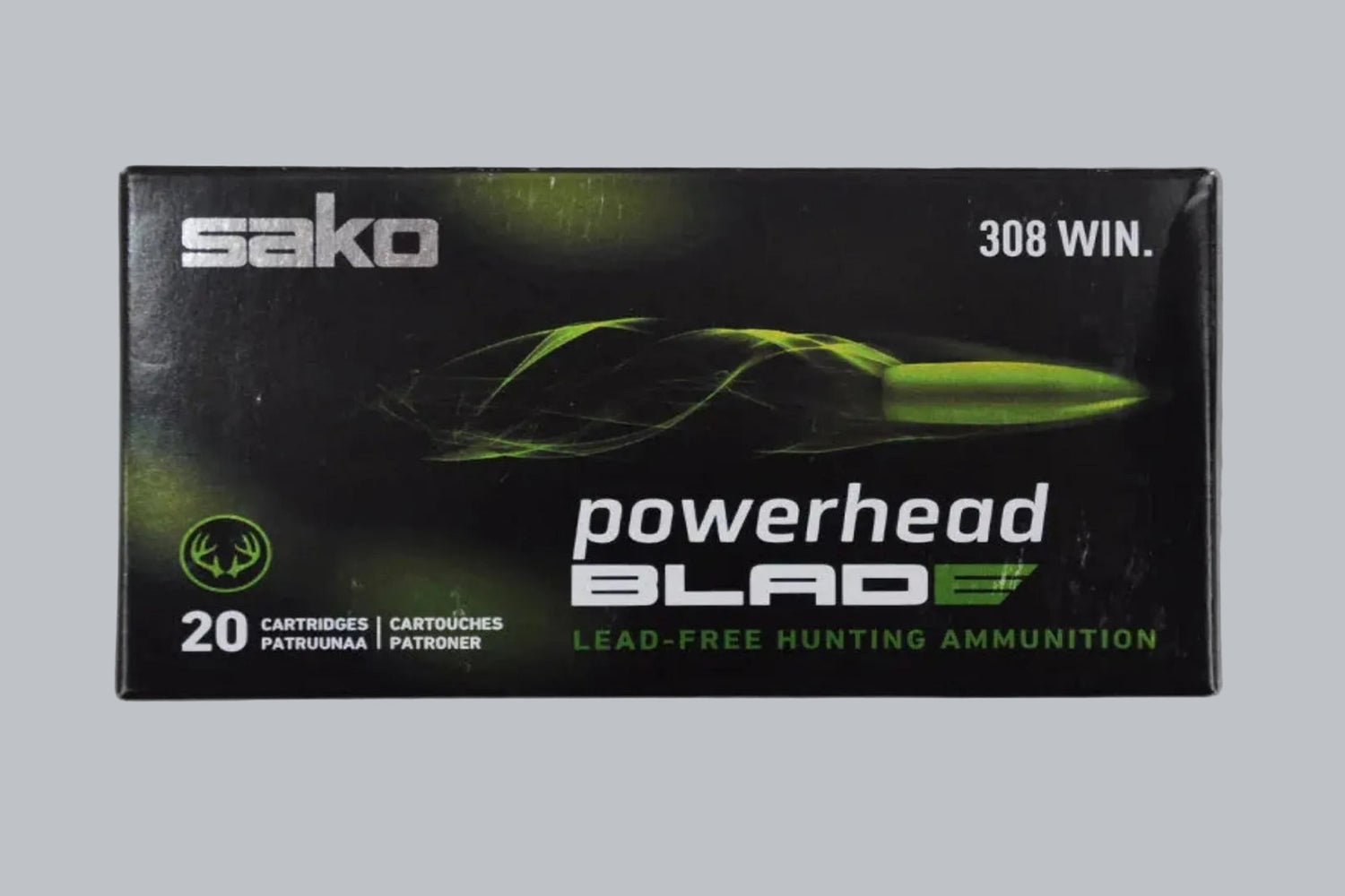 Munition Sako Powerhead Blade .308 Win. 162gr Munition, 10,5g/162gr Geschossgewicht, 20 Patronen Inhalt.
