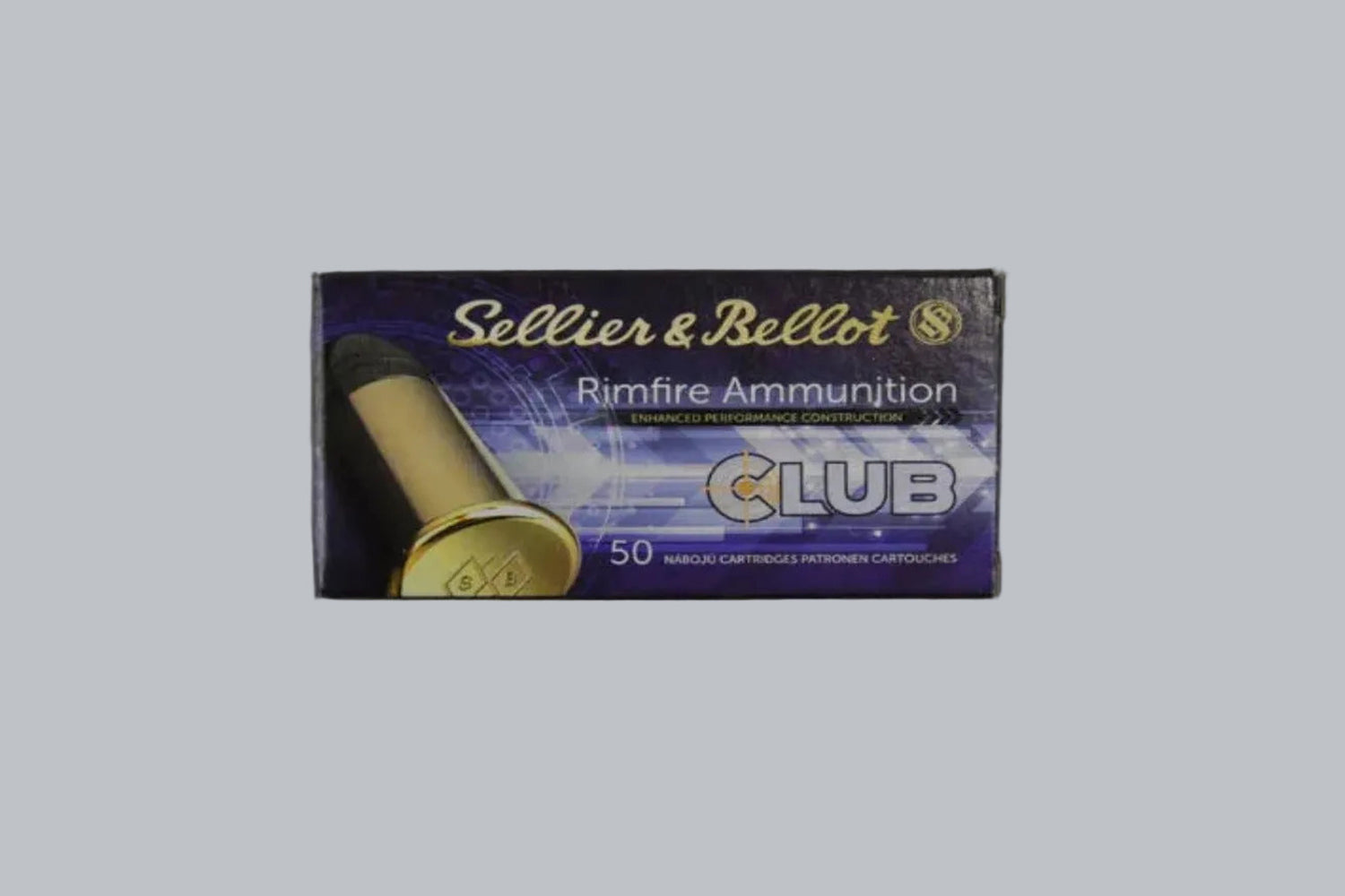 Munition S&B Club SV .22 lr Munition, 2,6g/40gr Geschossgewicht, 50 Patronen Inhalt.