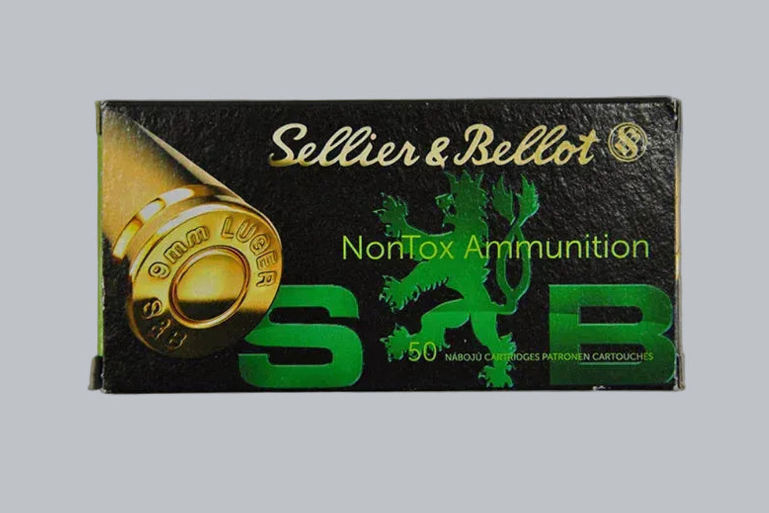 Munition Sellier & Bellot JHP NONTOX 9mm Luger 115gr Munition, 7,5g/115gr Geschossgewicht, 50 Patronen Inhalt.