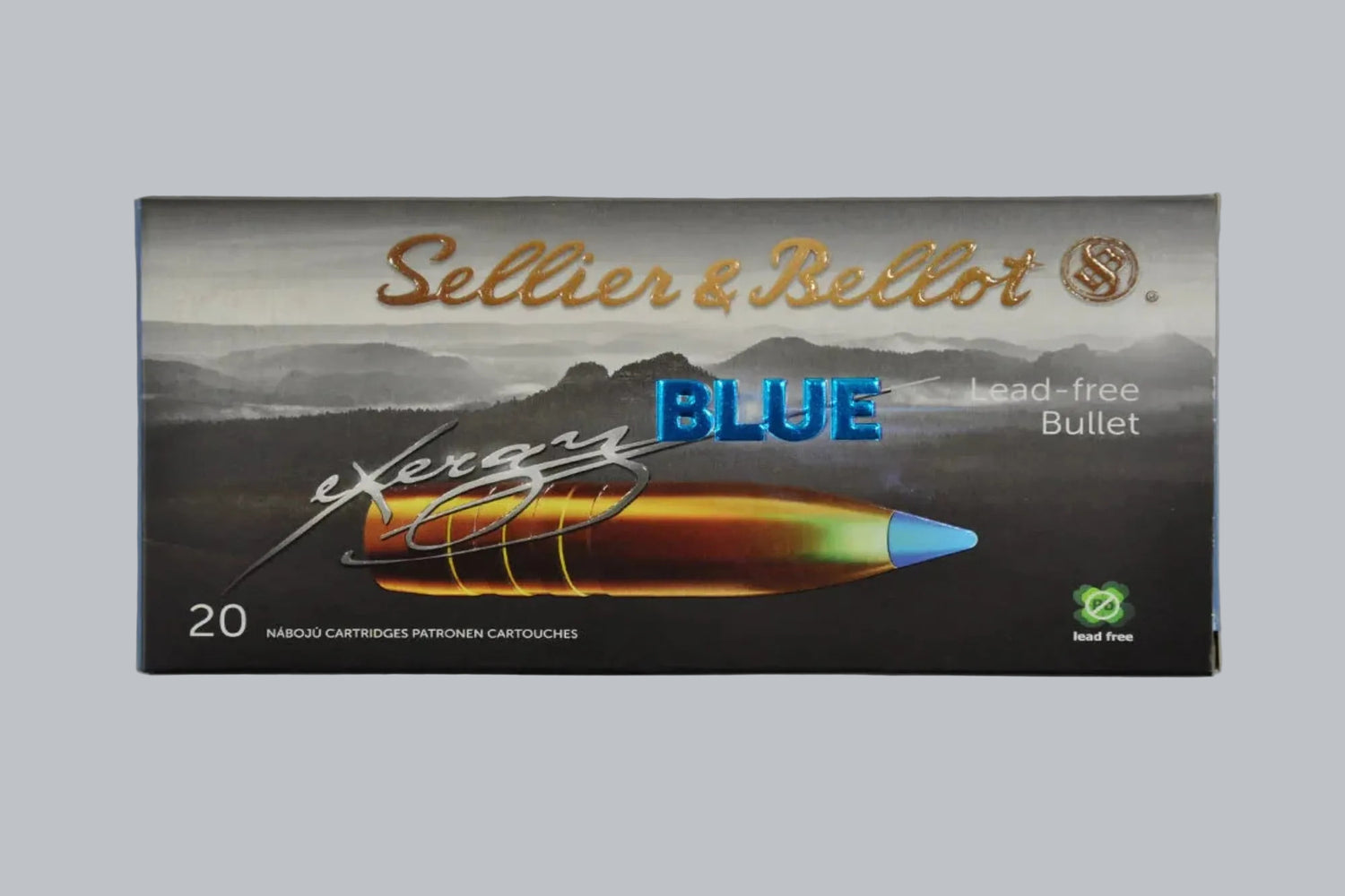 Munition Sellier & Bellot TXRG Blue 8x57 JS 180gr Munition, 11,7g/180gr Geschossgewicht, 20 Patronen Inhalt.