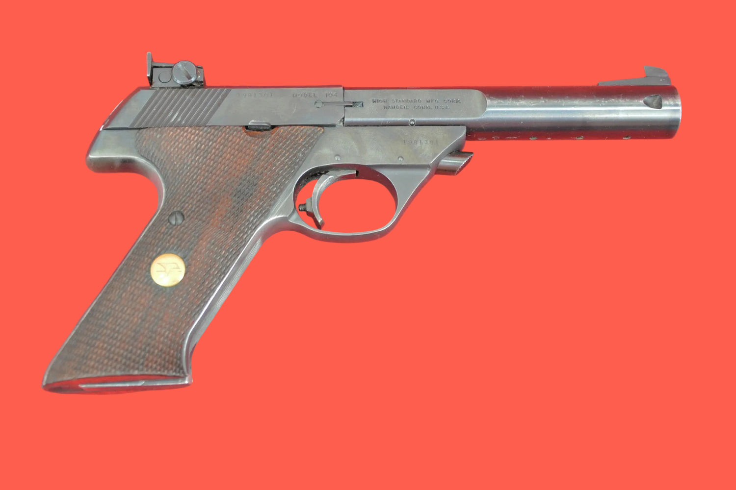 Halbautomatische Pistole High Standard Supermatic Mod. 104 .22 lr gebraucht - Seitenansicht rechts