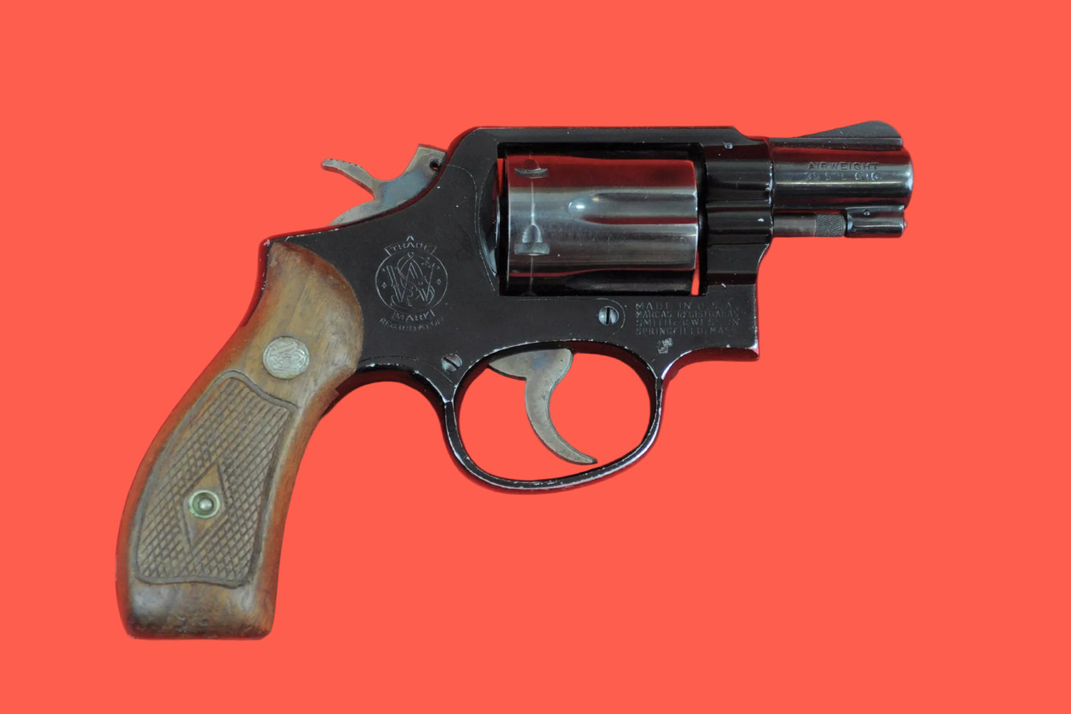 Revolver Smith & Wesson Mod. 12 .38 Special gebraucht - Seitenansicht rechts