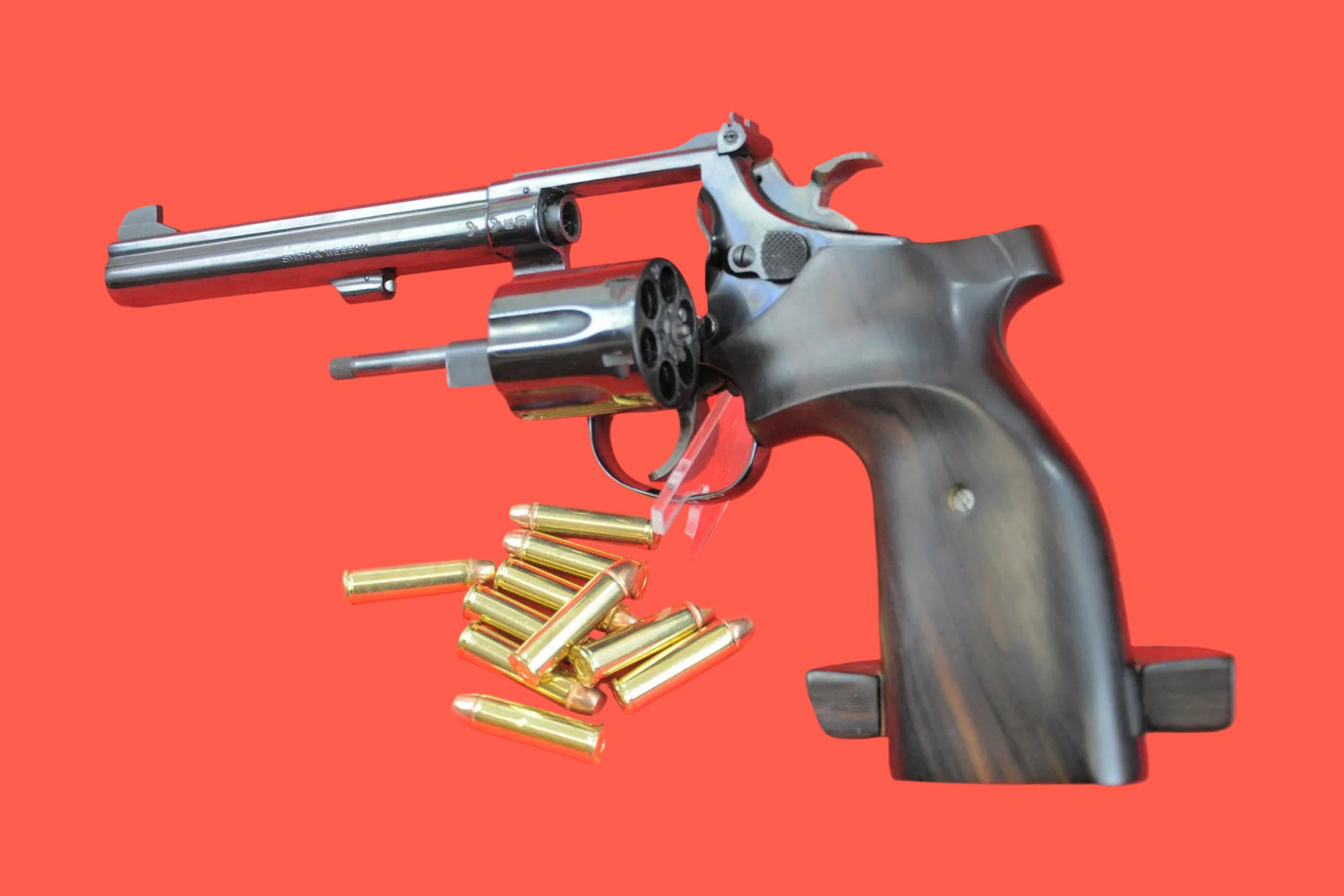 Revolver Smith & Wesson Mod. 14 .38 Special gebraucht - Seitenansicht/Draufsicht