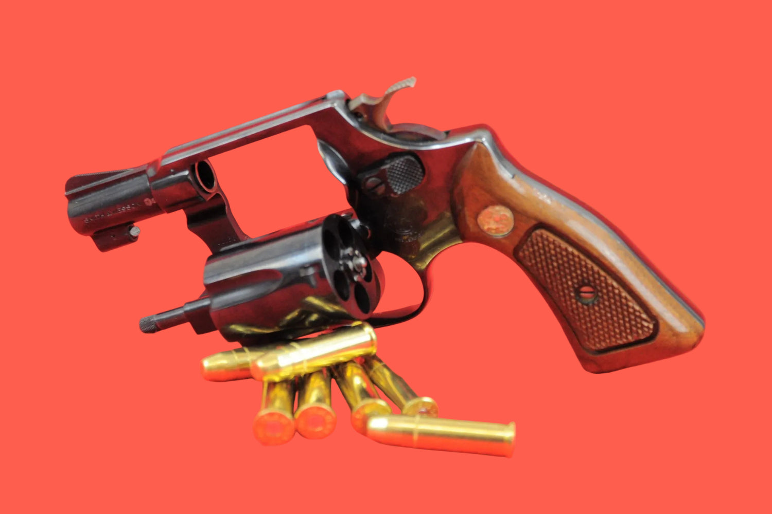 Revolver Smith & Wesson Mod. 36 .38 Special gebraucht - Seitenansicht/Draufsicht