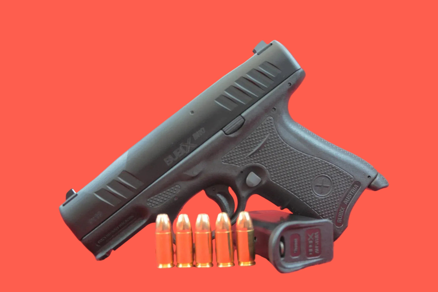 Bubix BRO 9 mm Luger - Seitenansicht/Draufsicht