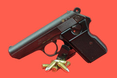 Halbautomatische Pistole Brünner 70 7,65 mm Browning gebraucht - Seitenansicht/Draufsicht