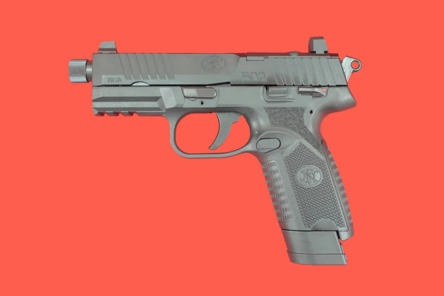 Halbautomatische Pistole FN 502 Tactical Schwarz .22 lr - Seitenansicht links