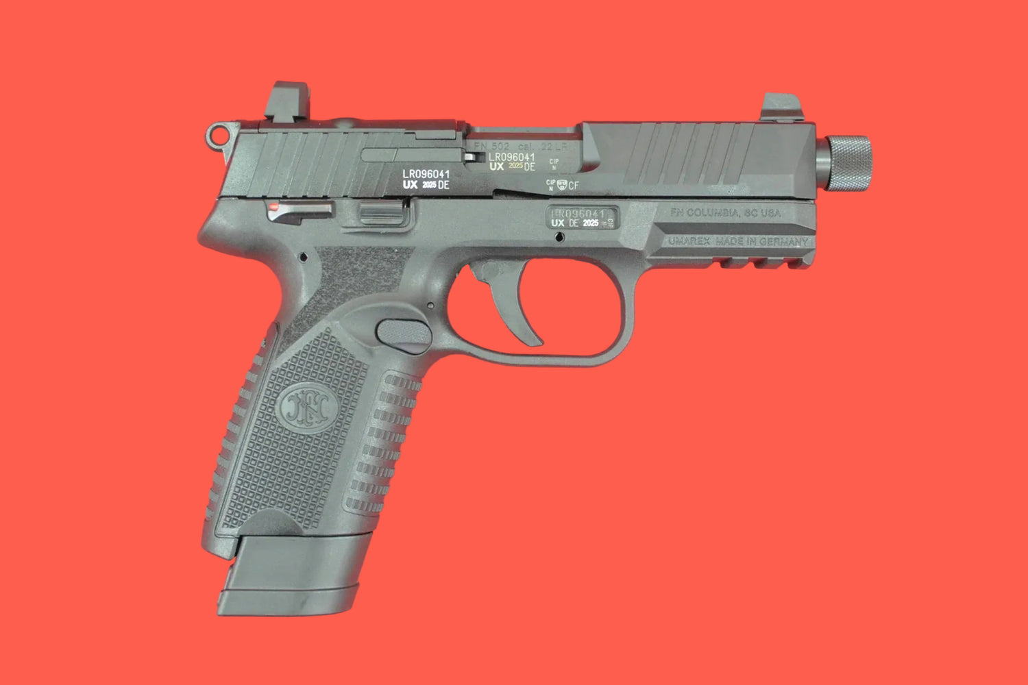 Halbautomatische Pistole FN 502 Tactical Schwarz .22 lr - Seitenansicht rechts