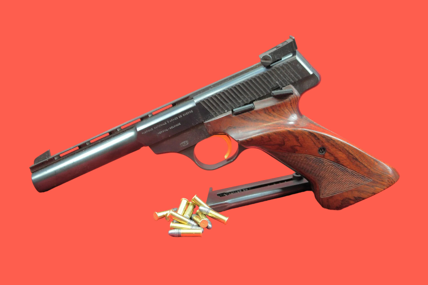 Halbautomatische Pistole FN Herstal Sportpistole SL .22 LR gebraucht - Seitenansicht/Draufsicht