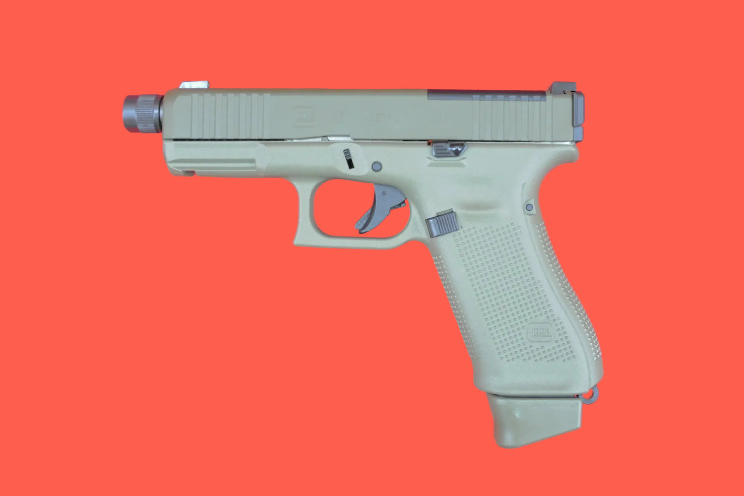 Halbautomatische Pistole Glock 45 M.O.S. Hunter Edition Natogrün 9mm Luger - Seitenansicht links