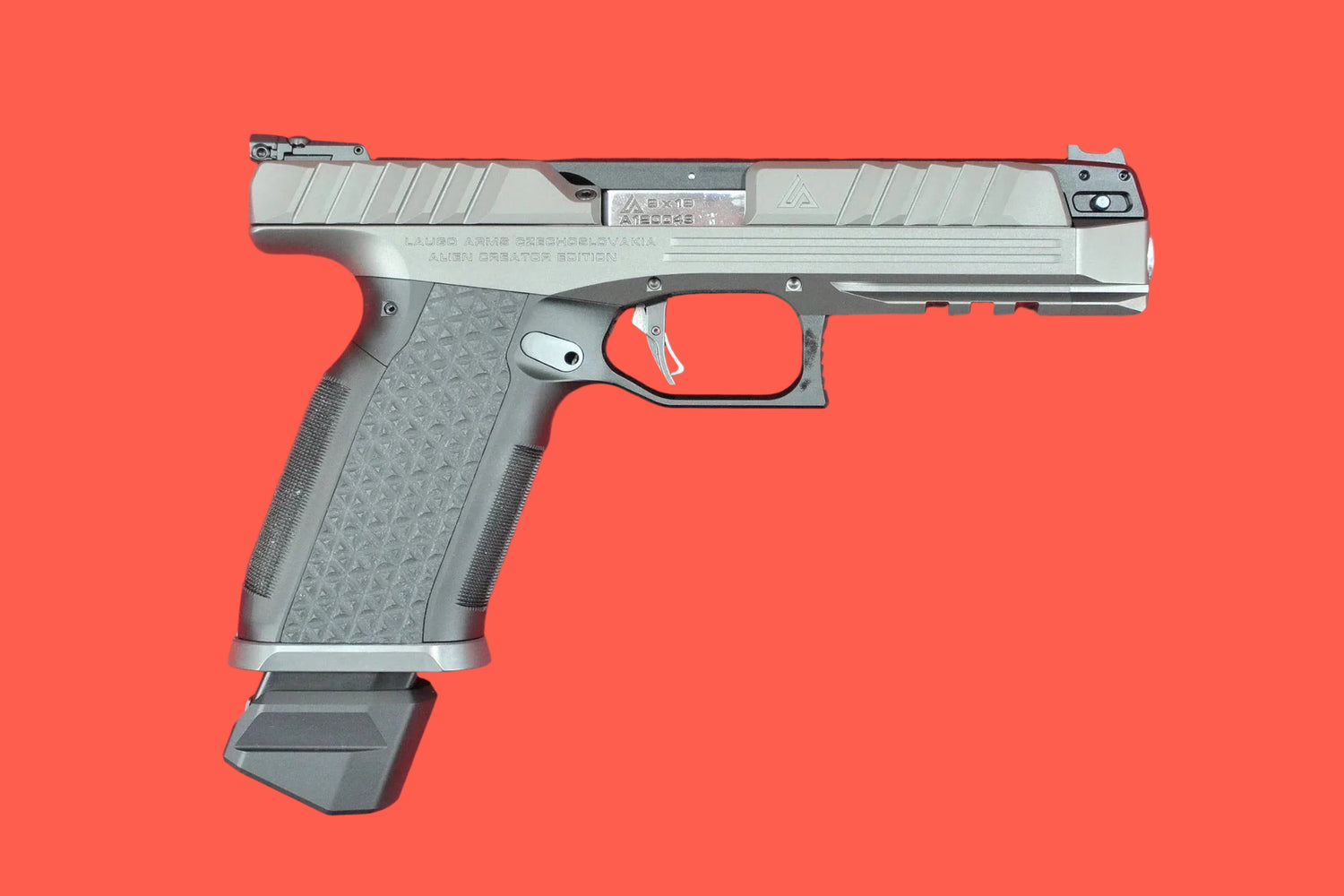 Halbautomatische Pistole Laugo Arms Alien Creator Evolution Standard Kit Grey/Black 9mm Luger - Seitenansicht rechts