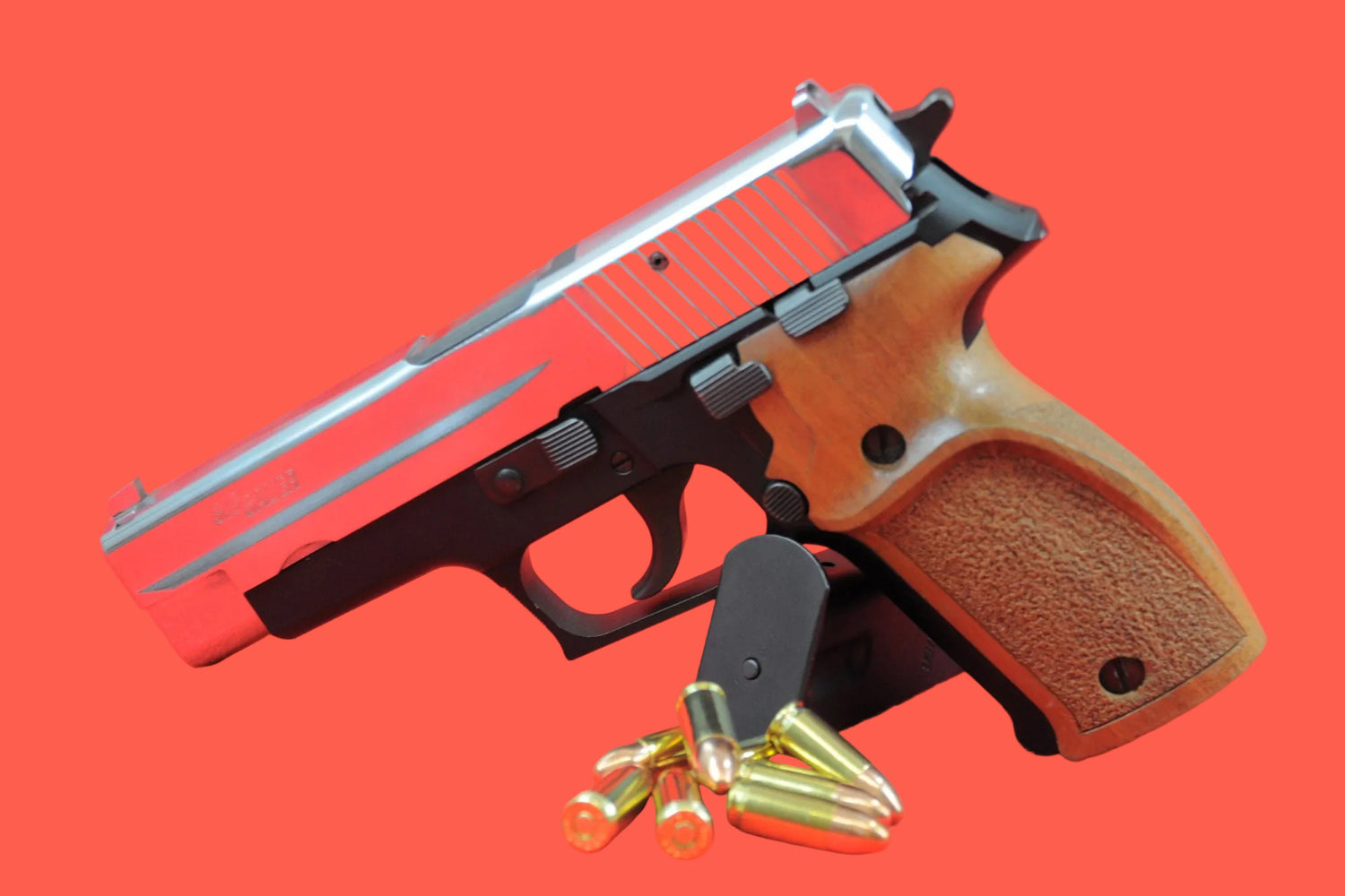 Halbautomatische Pistole Sig Sauer P226 Bicolor 9mm Luger gebraucht - Seitenansicht/Draufsicht