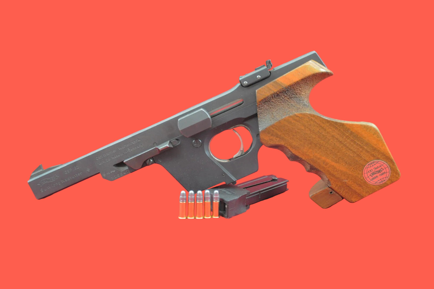 Halbautomatische Pistole Walther GSP .22 LR gebraucht - Seitenansicht