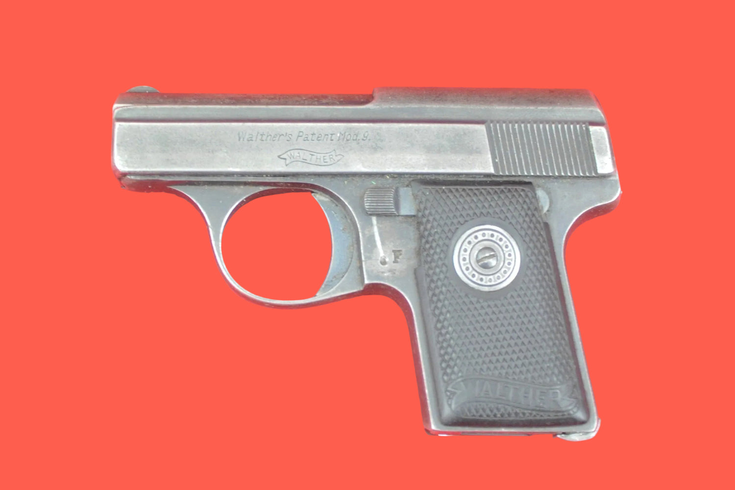 Halbautomatische Pistole Walther Mod. 9 6,35 mm Browning gebraucht - Seitenansicht links